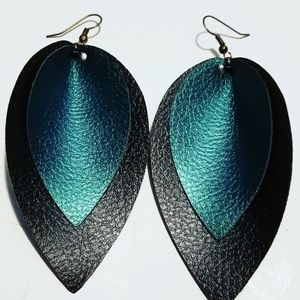 Faux leather earrings